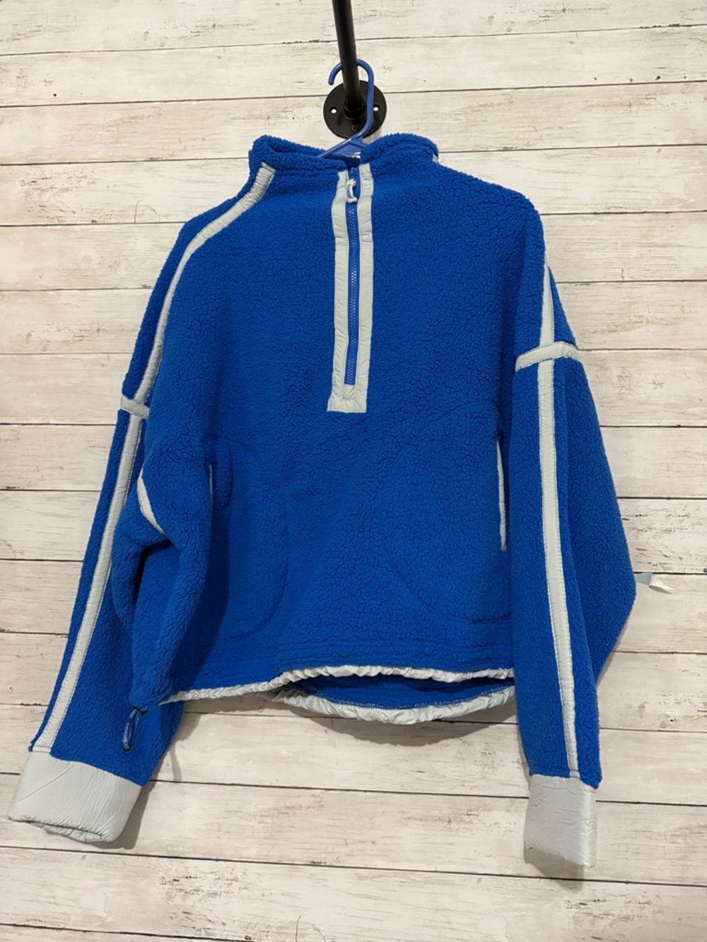 Free people Blue Sherpa Fleece Jacket with Light blue Trim
